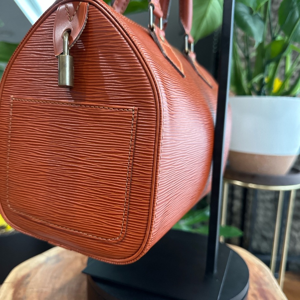 Louis Vuitton Speedy 25 Epi Leather Kenya Brown Bag Lock Key #301 COA Dust Bag - Picture 11 of 16